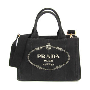 PRADA Black Canvas Shoulder Bag